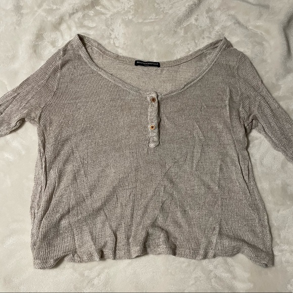 Grey/beige soft mesh top - Picture 1 of 2